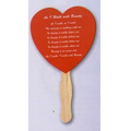 8" x 8" Heart Shape Hand Fan W/ Handle